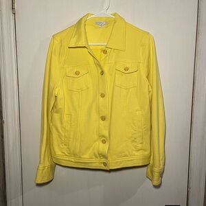 Issac Mizrahi women’s jacket size M cotton/spandex blend enamel button detail